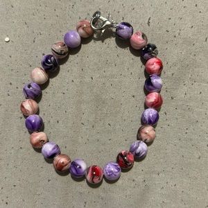 Red And Purple Marble Bracelet